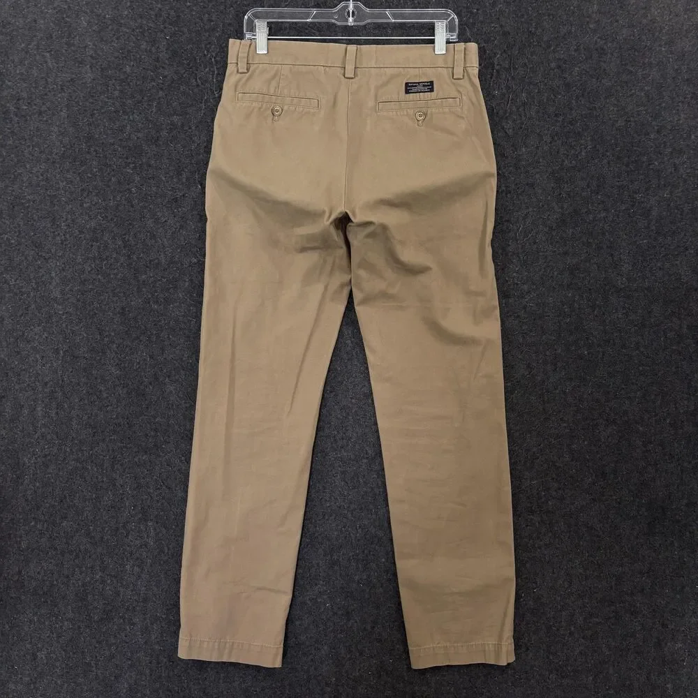 Banana Republic Emerson Chino Pants Men's 31x31 Khaki 100% Cotton Straight Leg